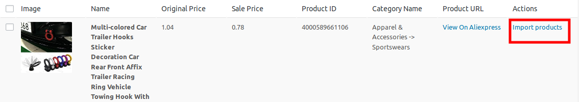 Import AliExpress products to WooCommerce