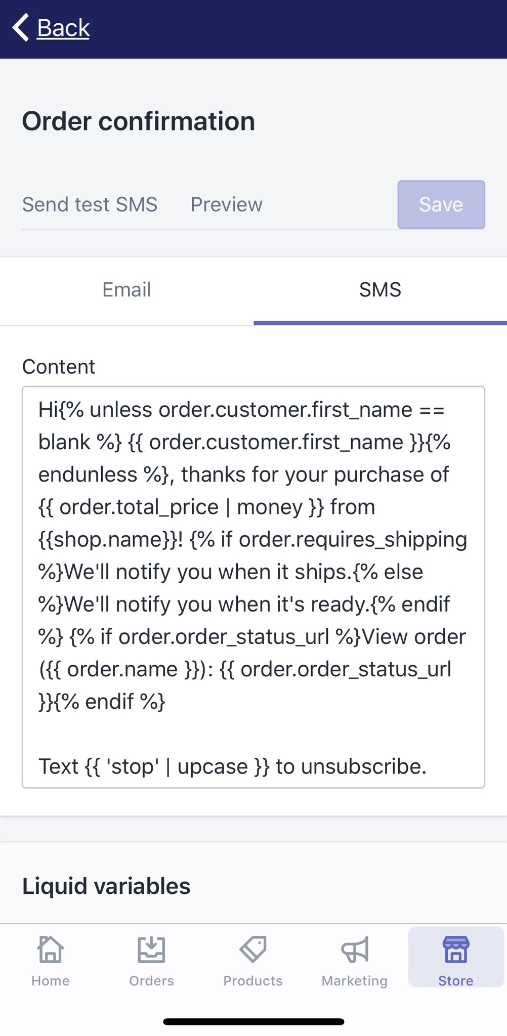 How to customize specific SMS templates