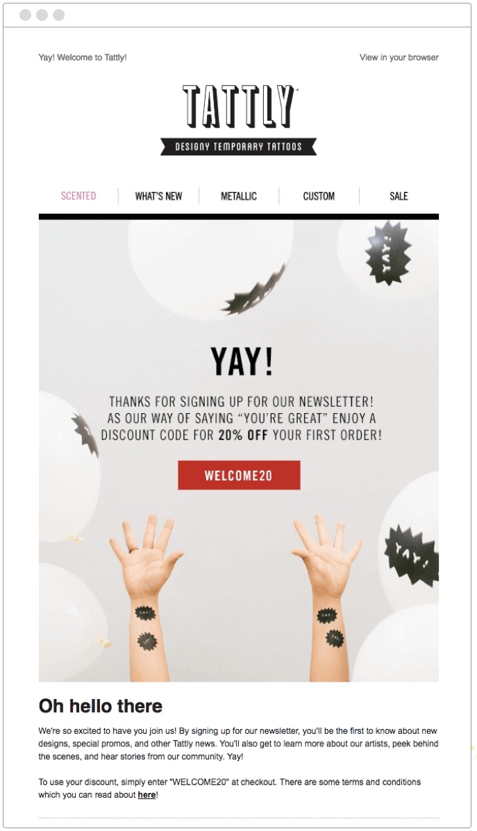 Welcome email design ideas