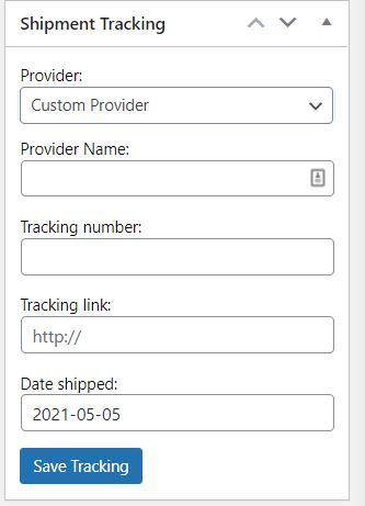 Add details of tracking to customers’ order