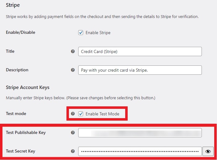 Step 2: Integrate WooCommerce with Stripe for test mode