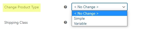 Change Product Type