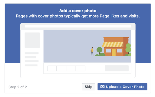 Create a Facebook Page: Cover picture