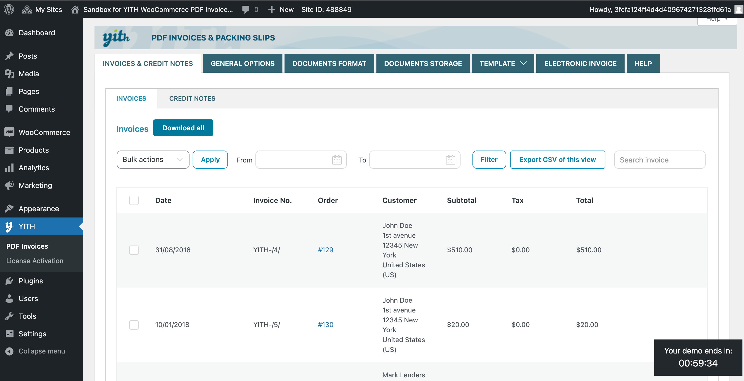 YITH's PDF Invoice and Shipping List plugin is another option to examine