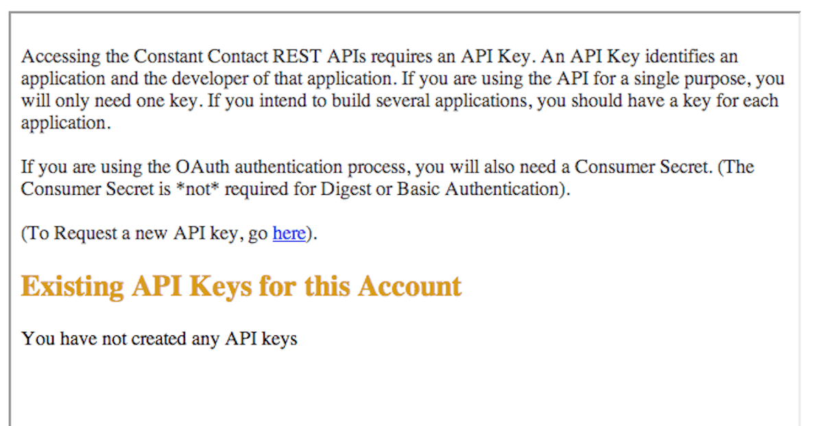 Request a new API key