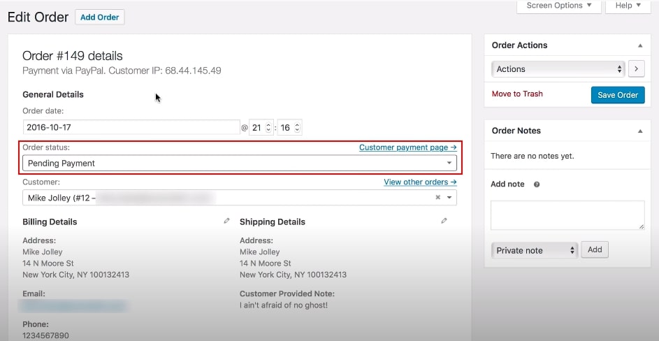 Step 2: Choose pending payment section