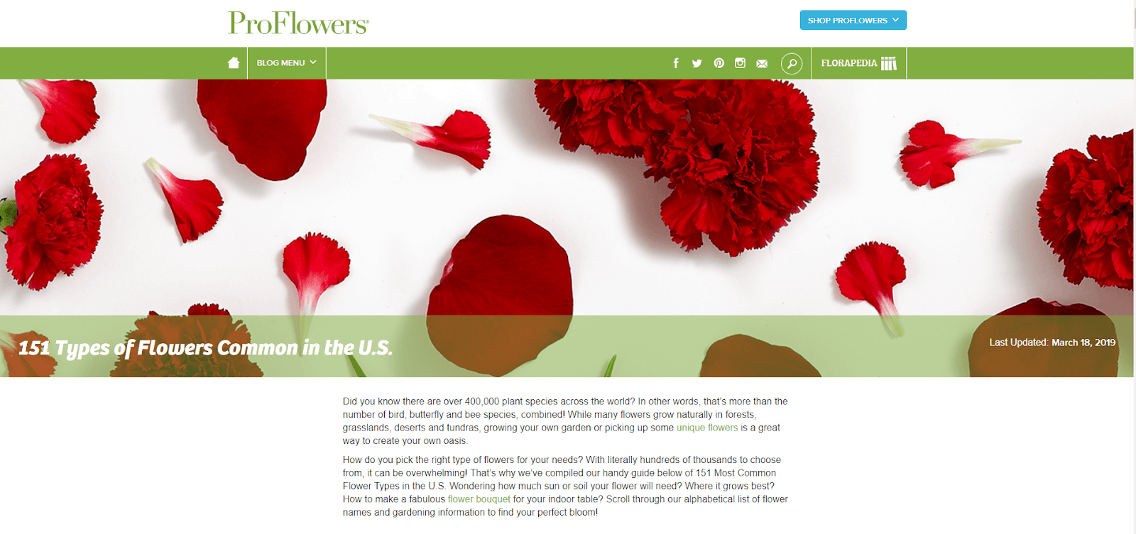 ProFlowers has good content marketing