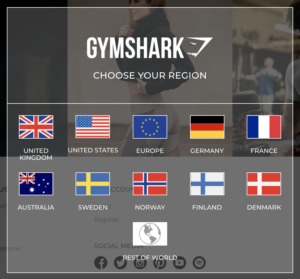 Gymshark has got extremely localized with many regional stores around the globe