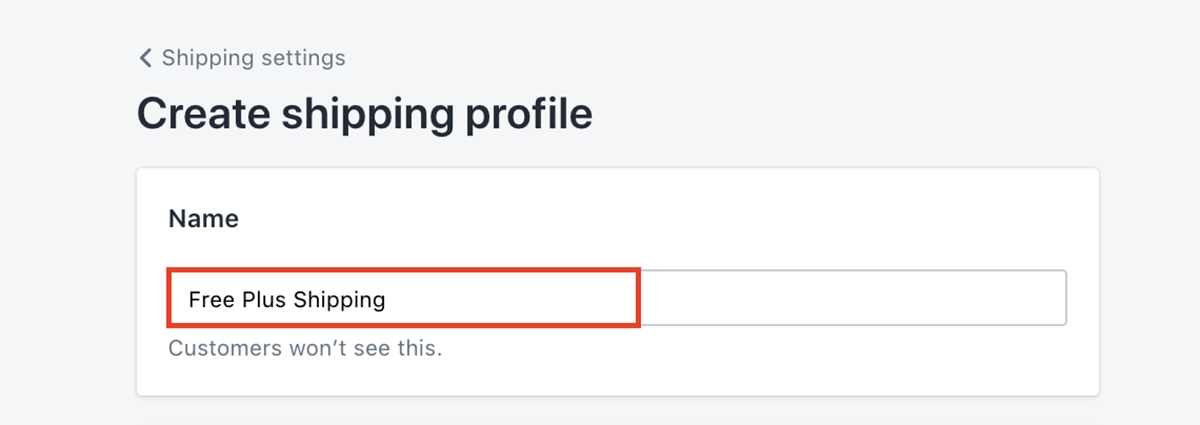 Set up free plus shipping for free: step 3