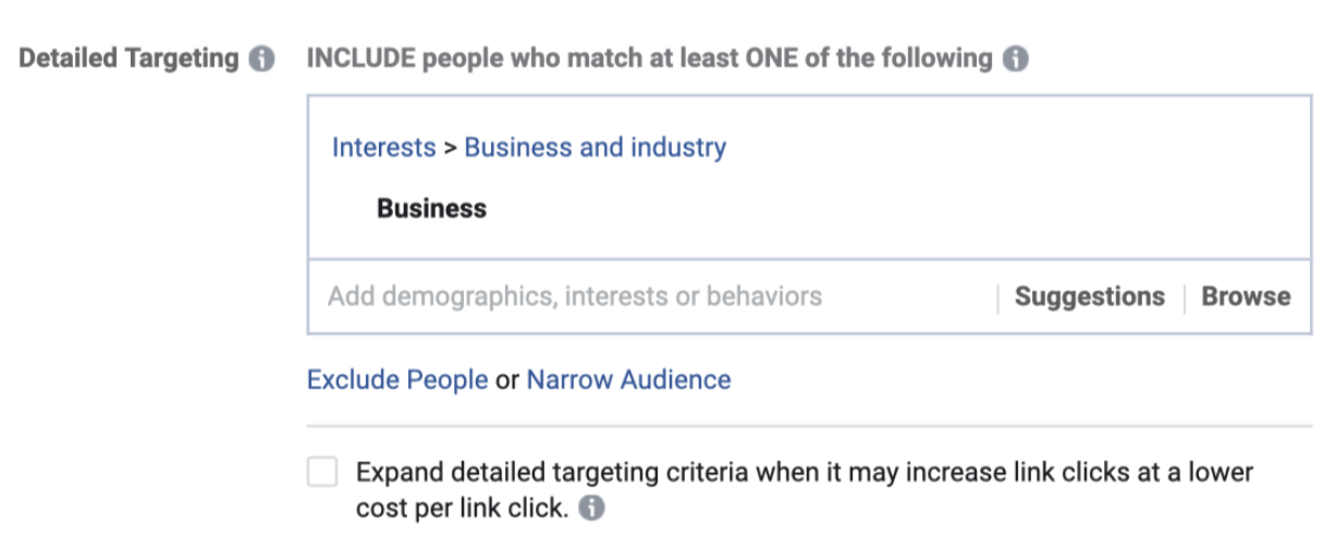 Facebook Advertising – Detailed Targeting