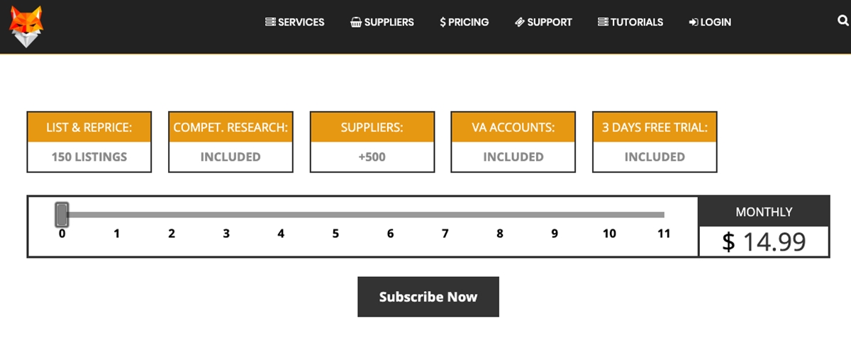 Price-fox’s pricing levels