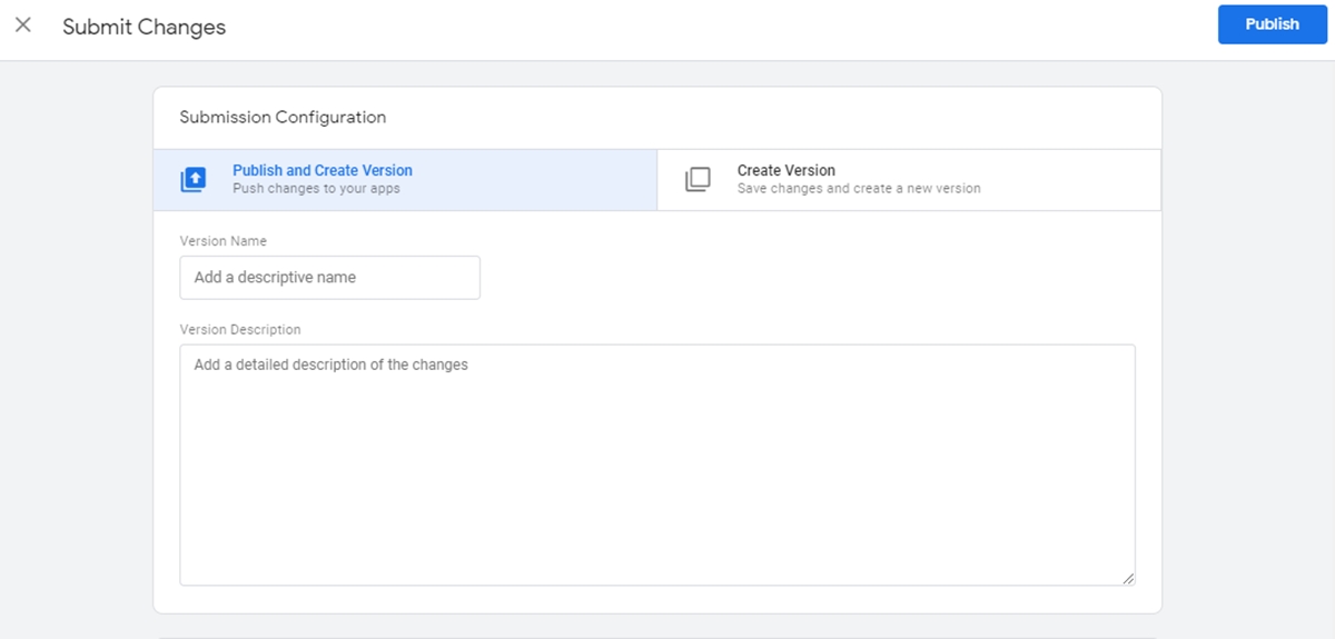 How to set up Google Tag Manager: Create Version