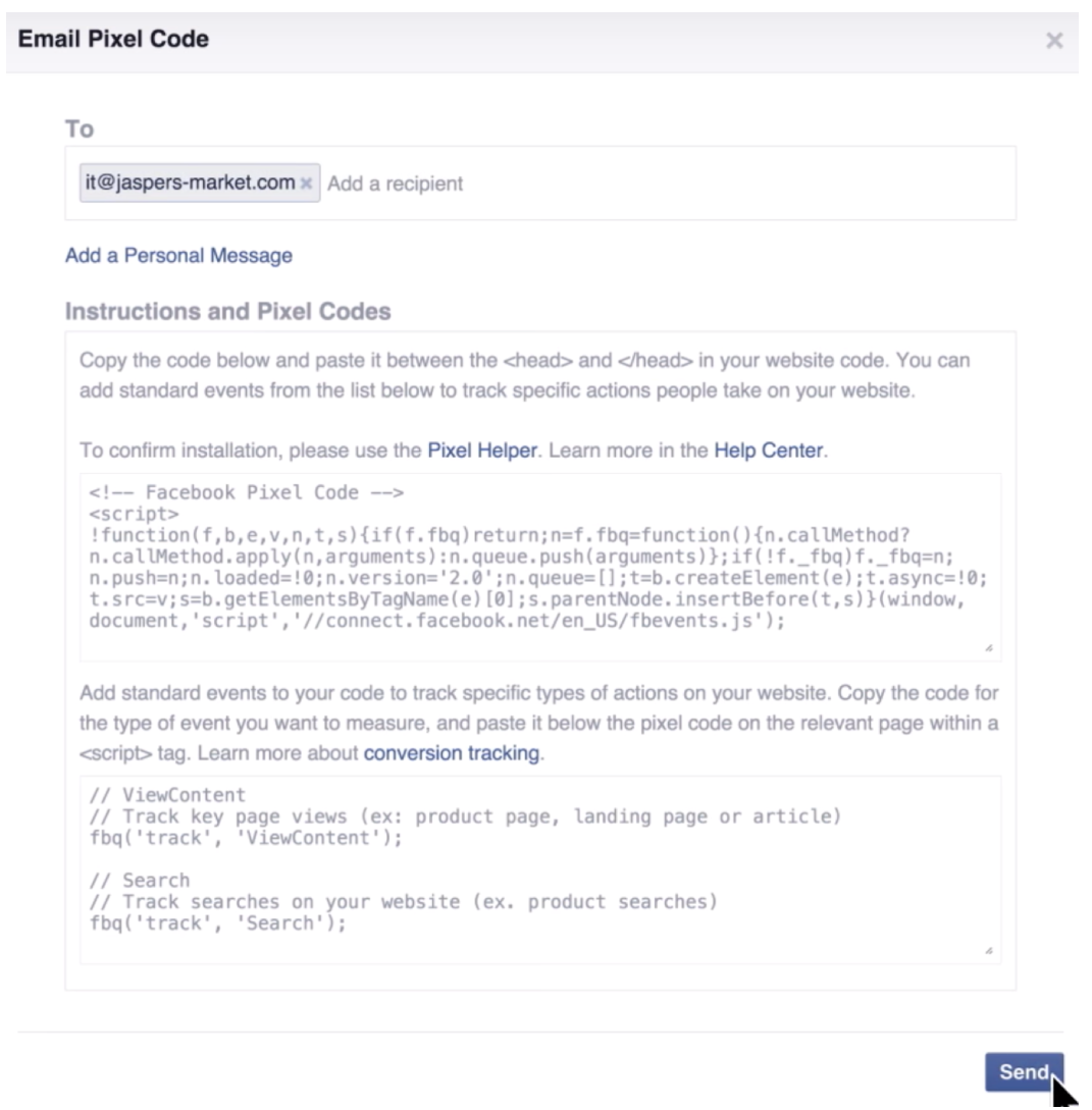 Facebook Advertising - Manually Install the Pixel Code