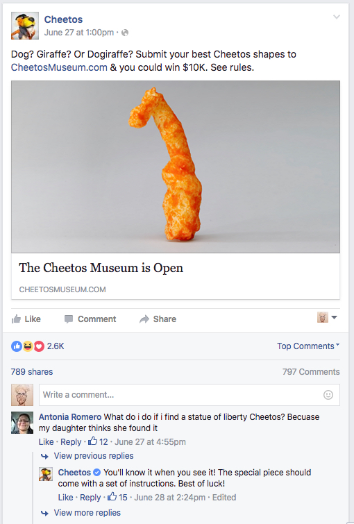 Cheetos got creative with its product photos