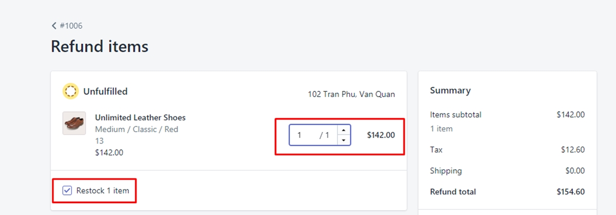 how to refund an order on Shopify