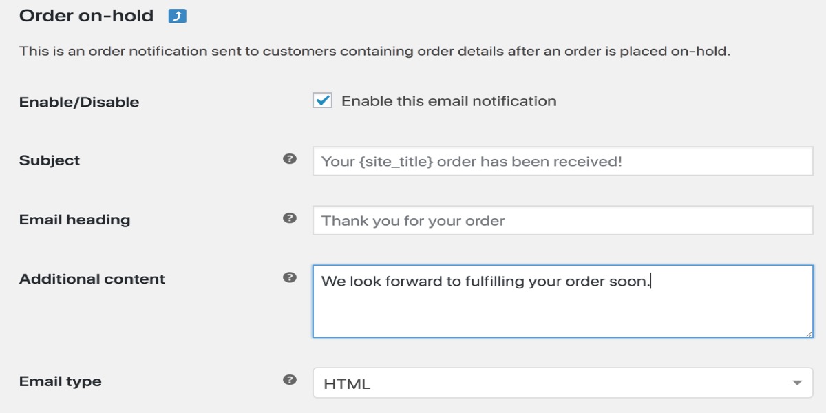 WooCommerce’s default settings