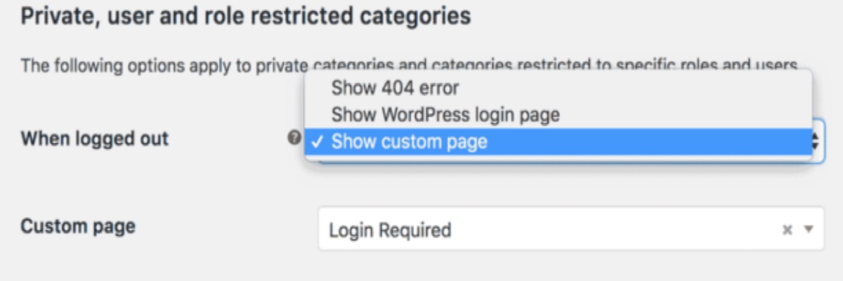 Allow users to log into password-protected user and role categories