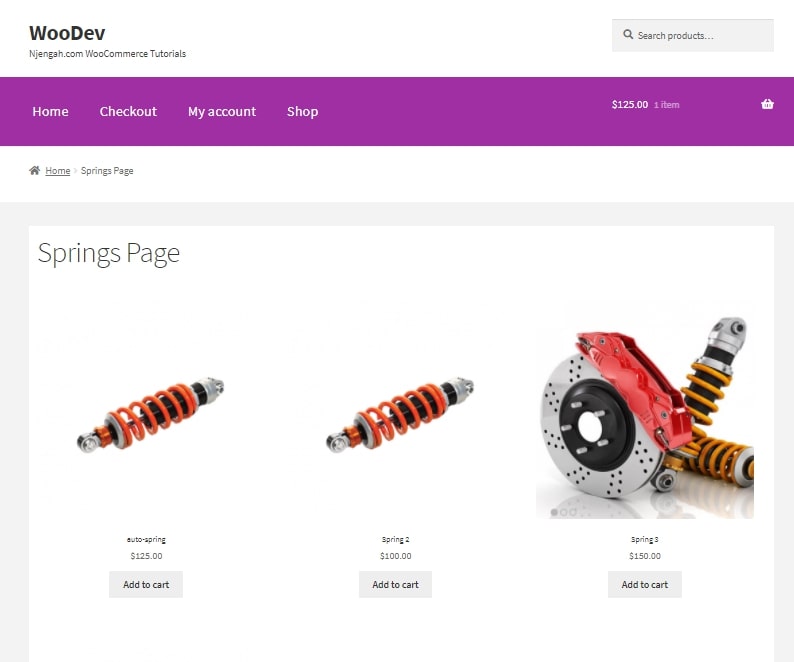 Display product category (using Slug)