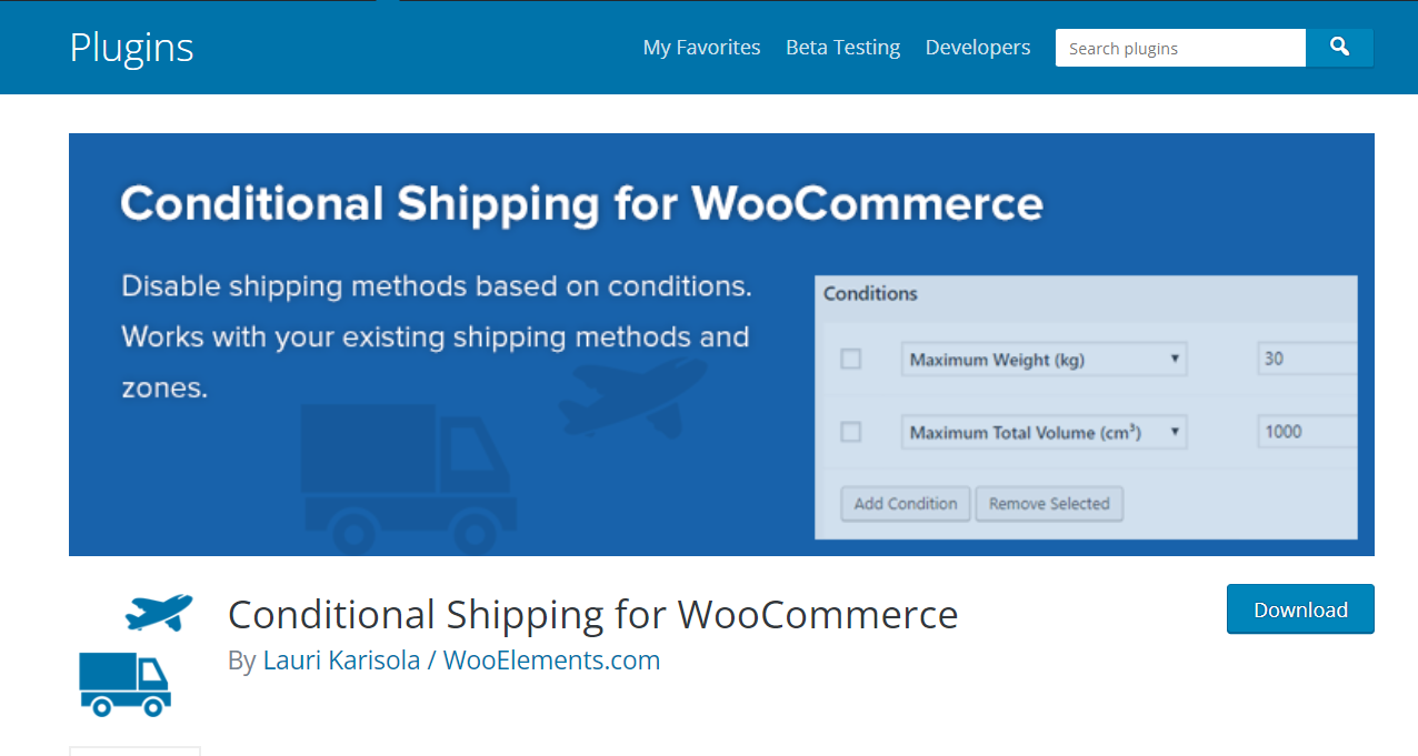 Conditional Shipping for WooCommerce