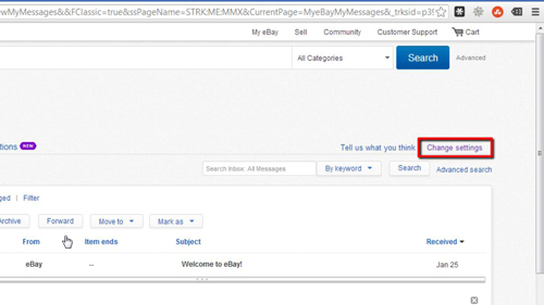 Turn on the eBay vacation mode in the Change Settings