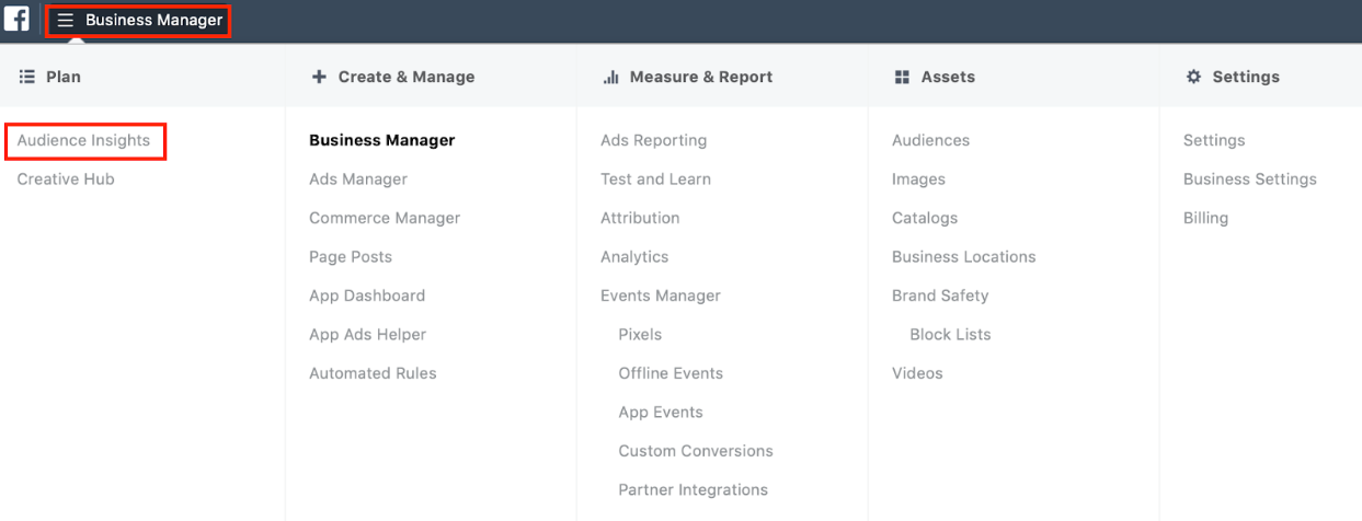 Facebook Advertising - Business Manager and Audience Insights