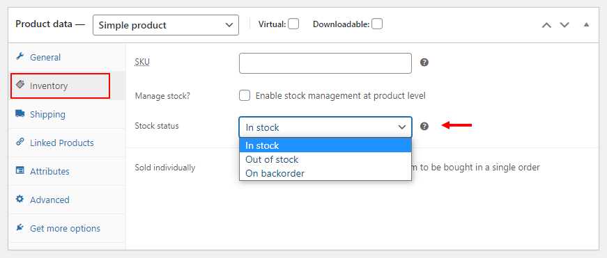 stock status