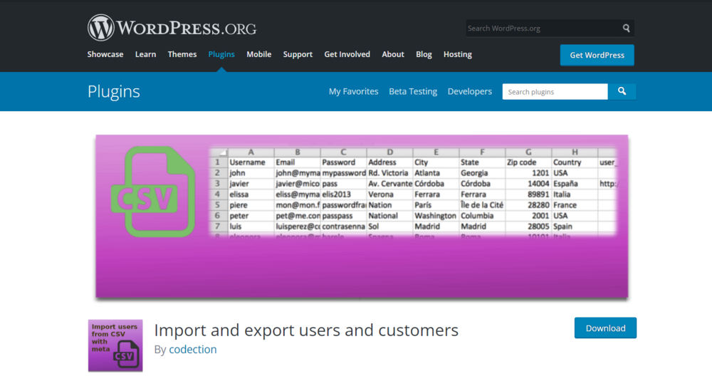 Import and Export Users and Customers Plugin