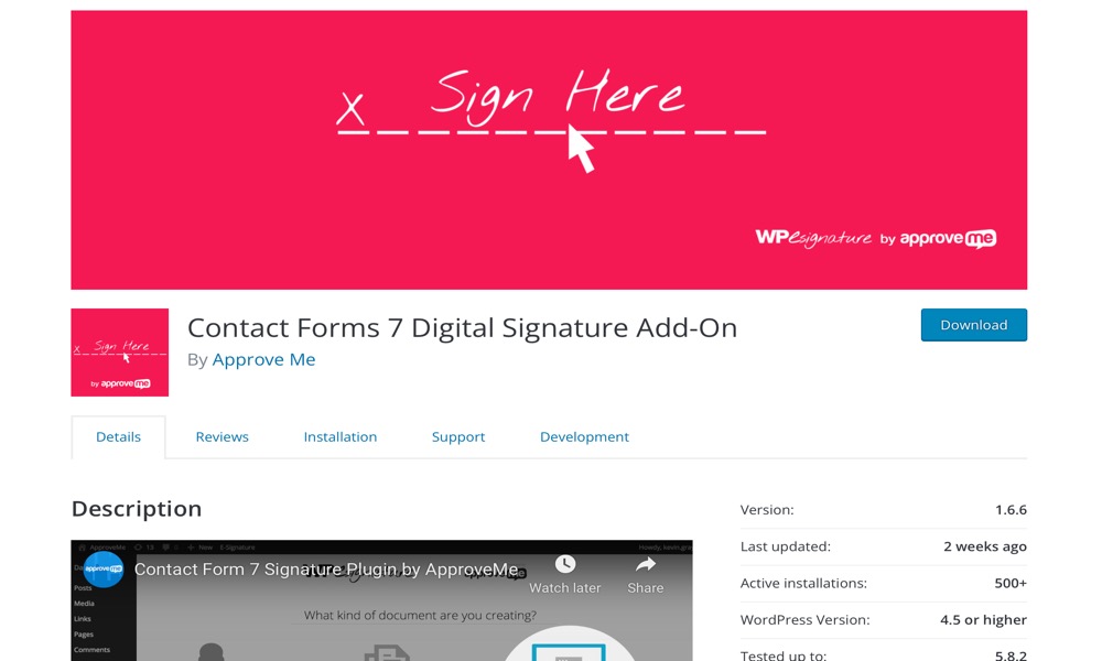 Contact Form 7 – Signature Addon