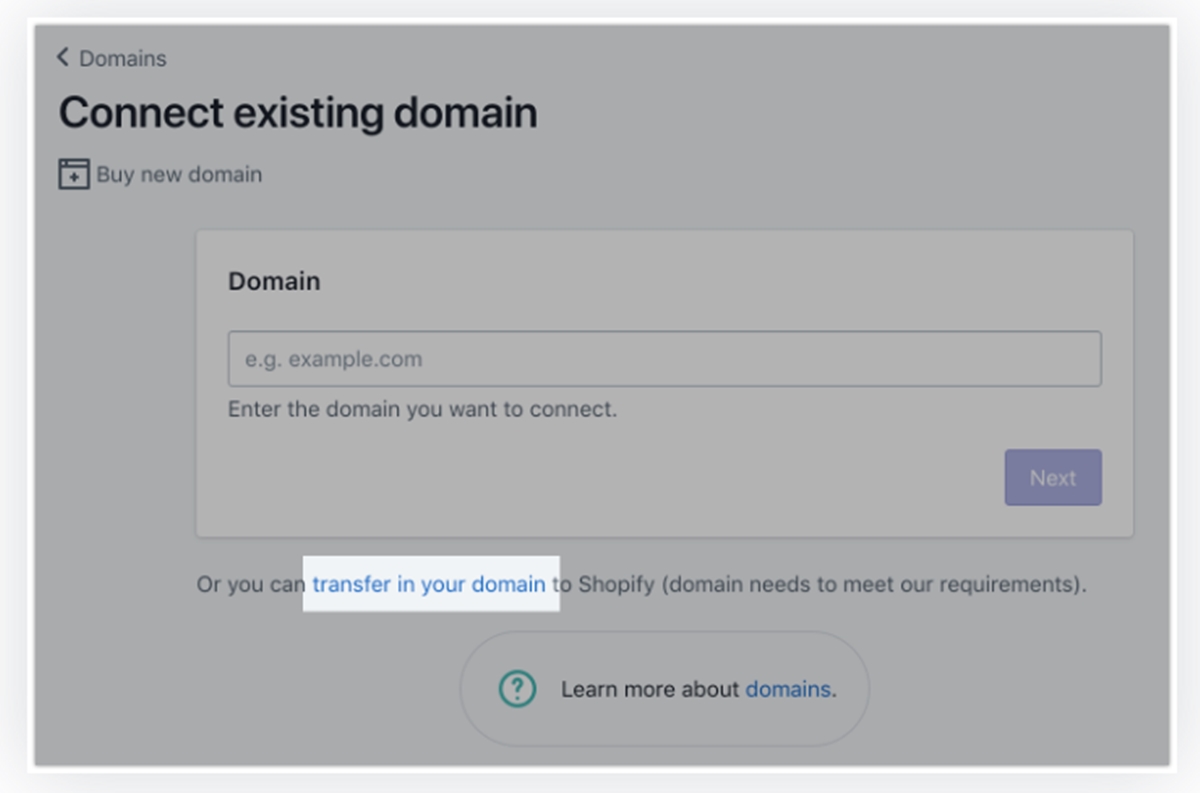 Transfer your domain