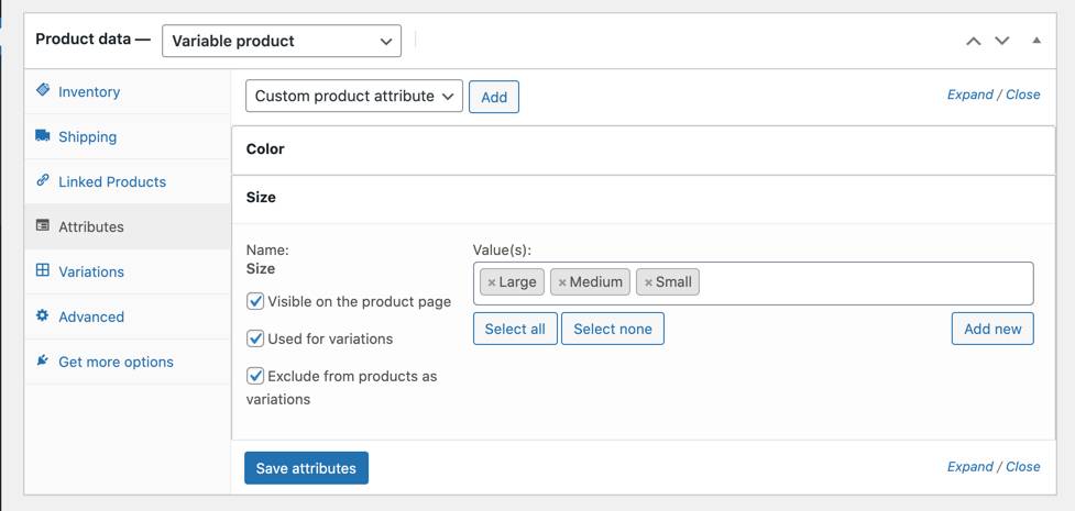 Exclude specific attributes