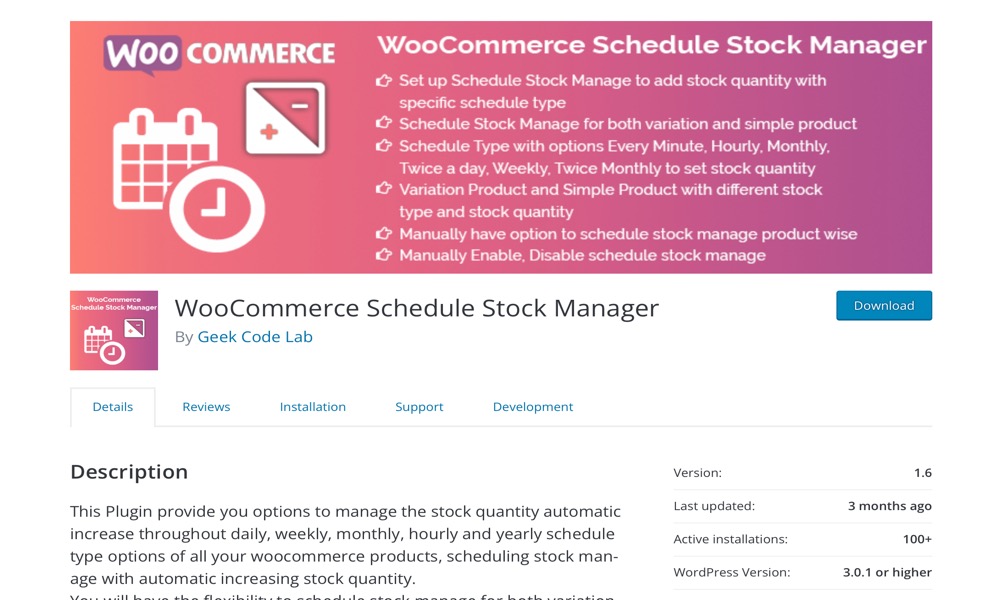 WooCommerce Schedule Stock Manager