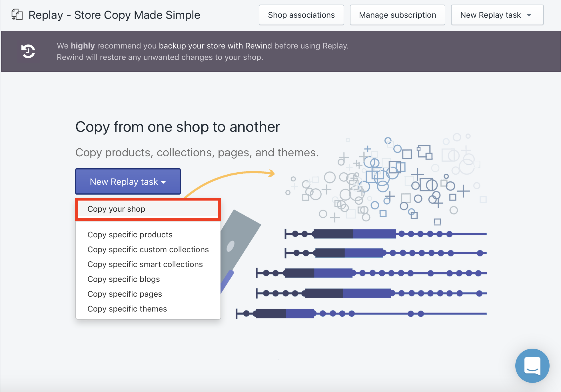 Copying your Shopify store using the Replay app is much more time-effective and flexible