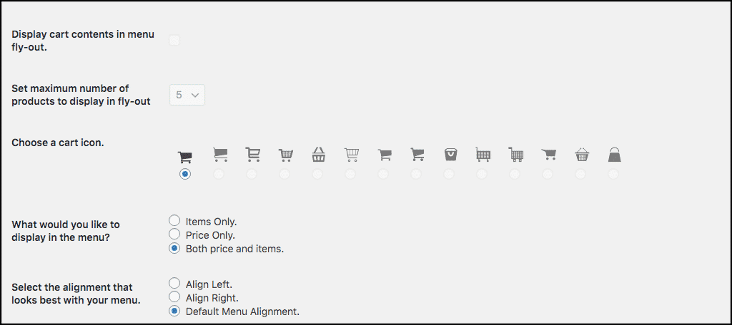 Add the cart icon to your WooCommerce menu bar