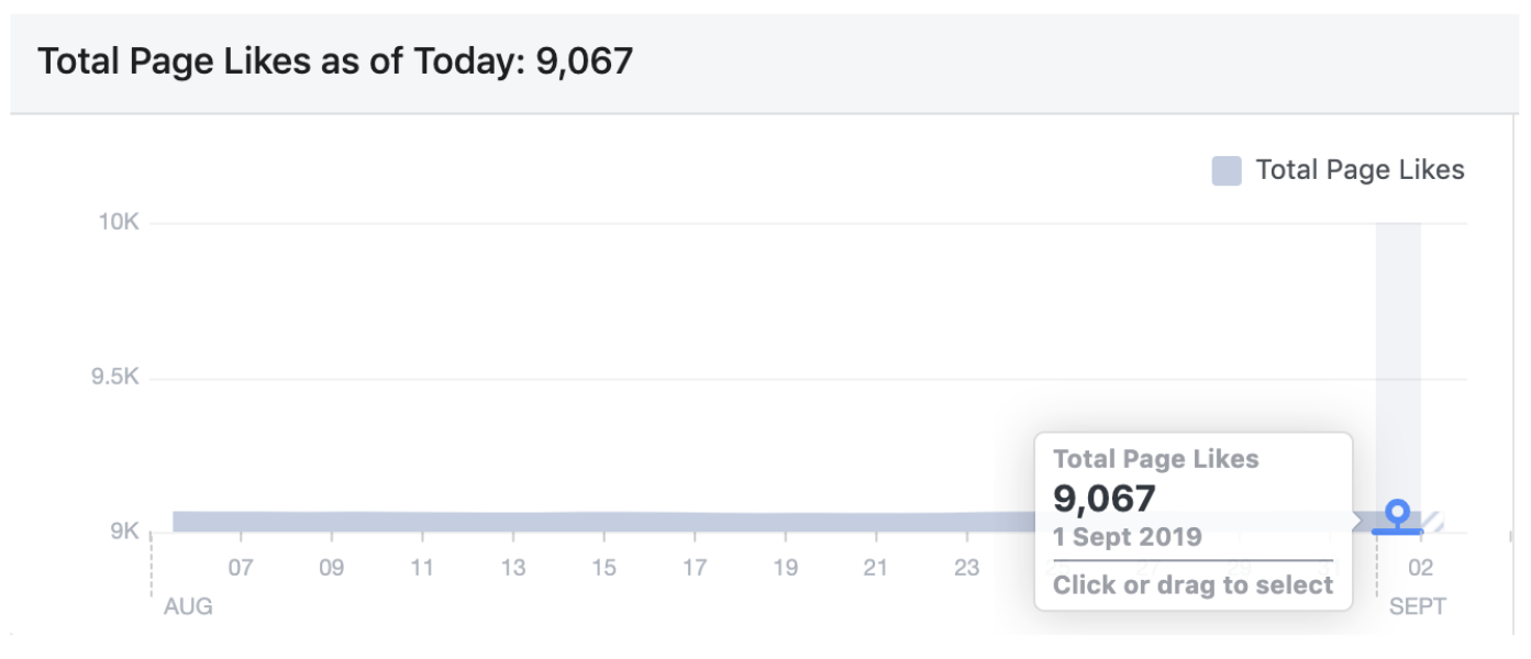 Tracking your Facebook Marketing campaign: Total Page Likes