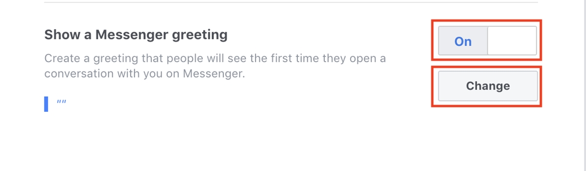 Facebook Advertising - Messenger greeting