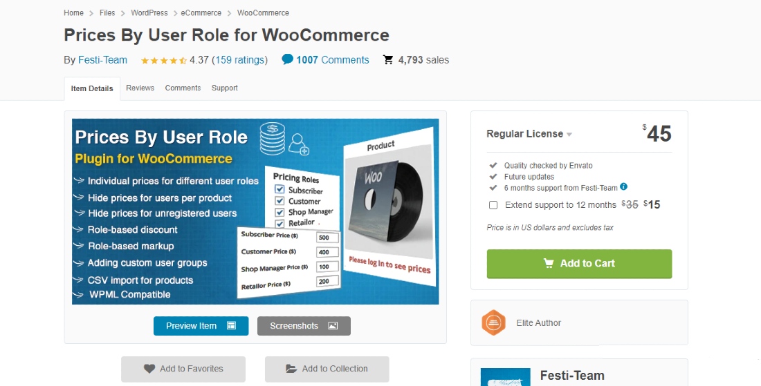 Prices By User Role for WooCommerce screenshot