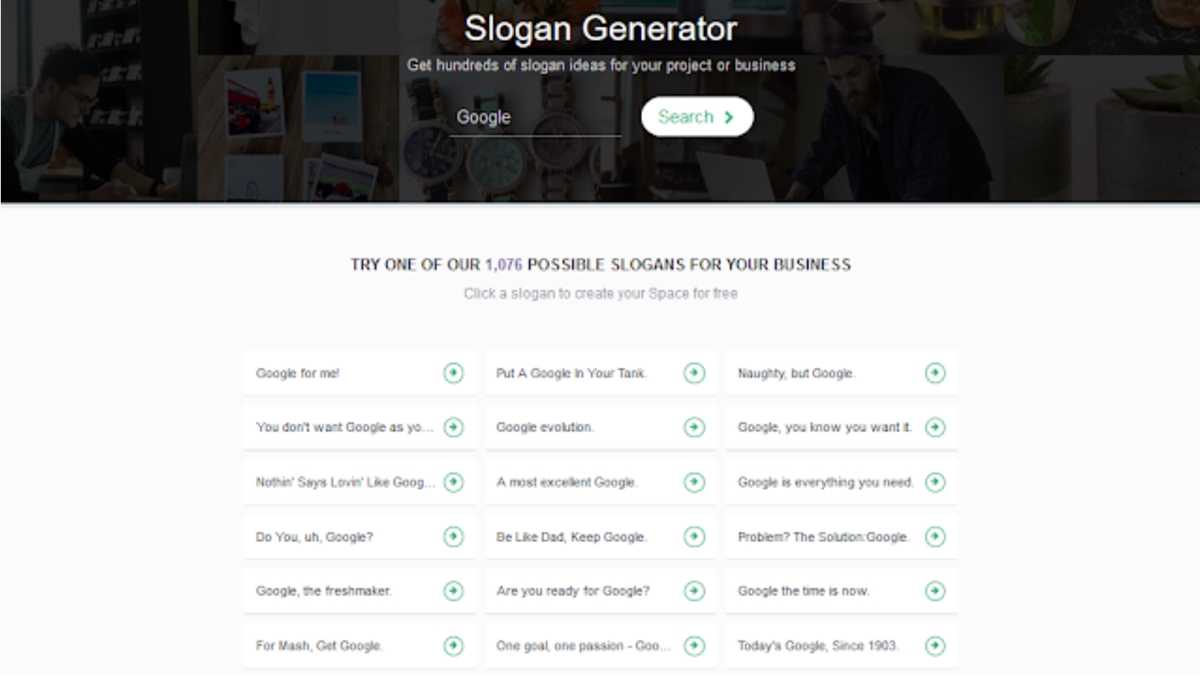 Go-Spaces Slogan Generator