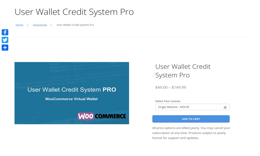 User Wallet Credit System