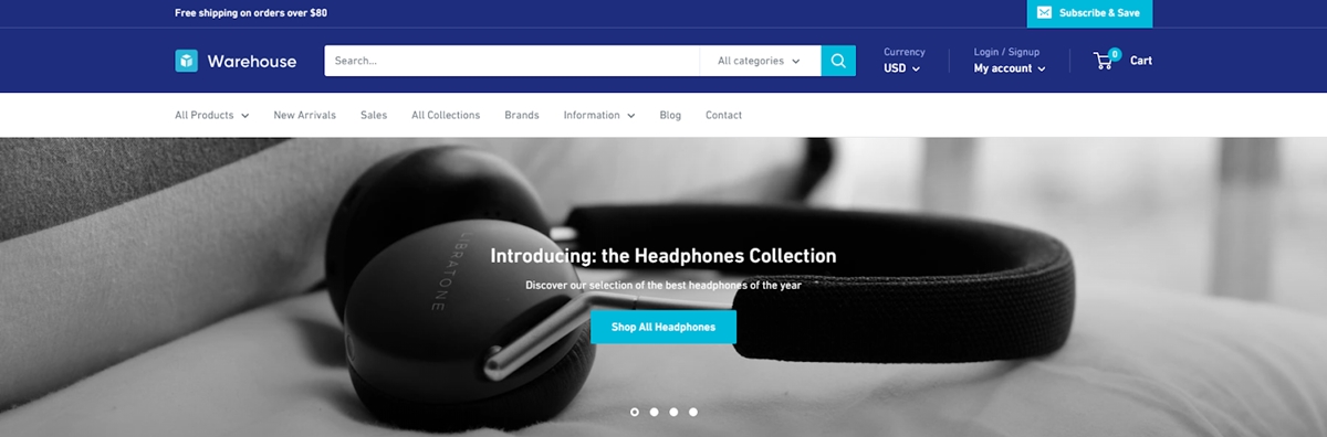 Best Shopify Themes/Templates - Warehouse theme