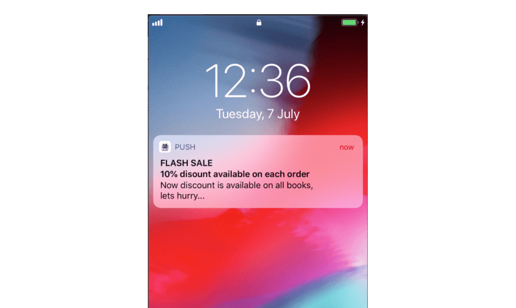 Flash sale push notification