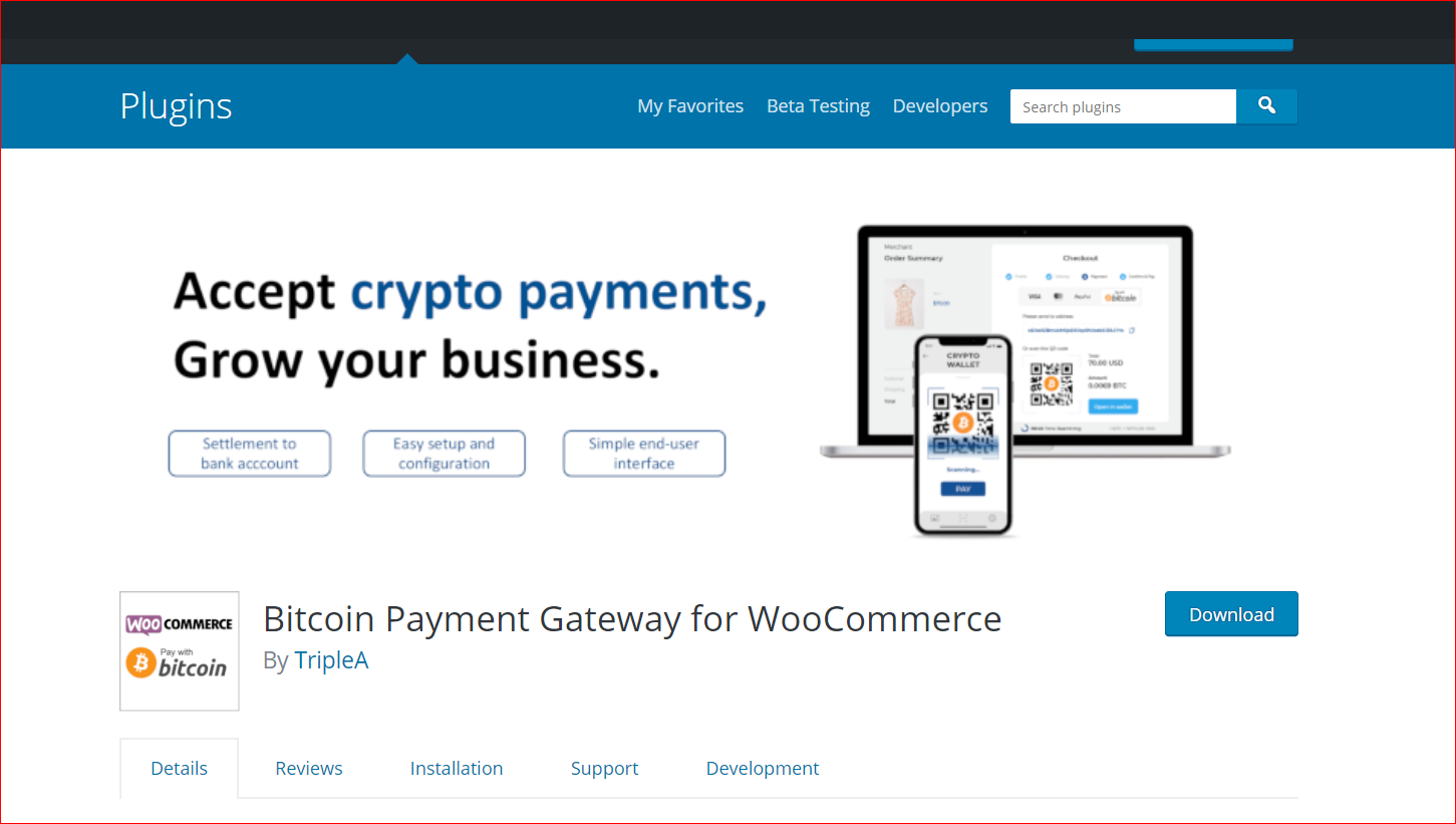TripleA Bitcoin Payment Gateway