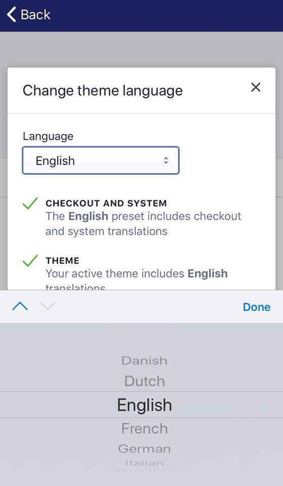 select a new checkout language