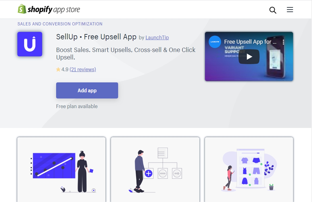 Best One Click Upsell Apps on Shopify: SellUp - Free Upsell App