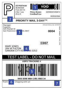 concise description of usps shipping label