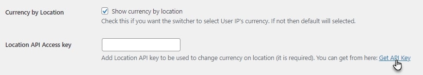 Show currency based on location