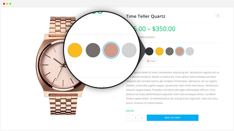 Color and Image Swatches for Variable Product Attributes