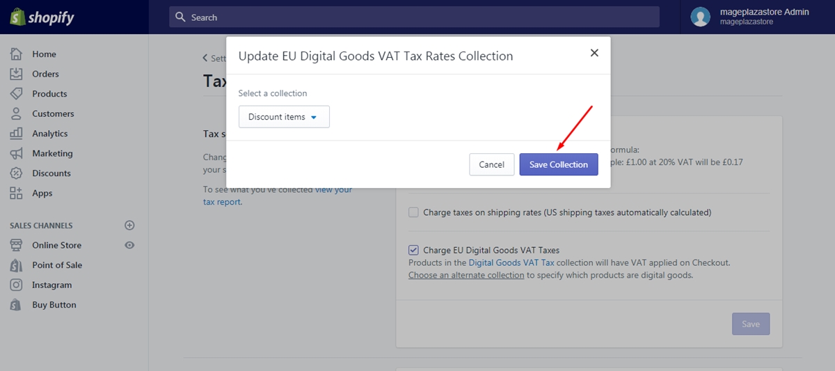 apply the digital goods VAT rates to a different collection