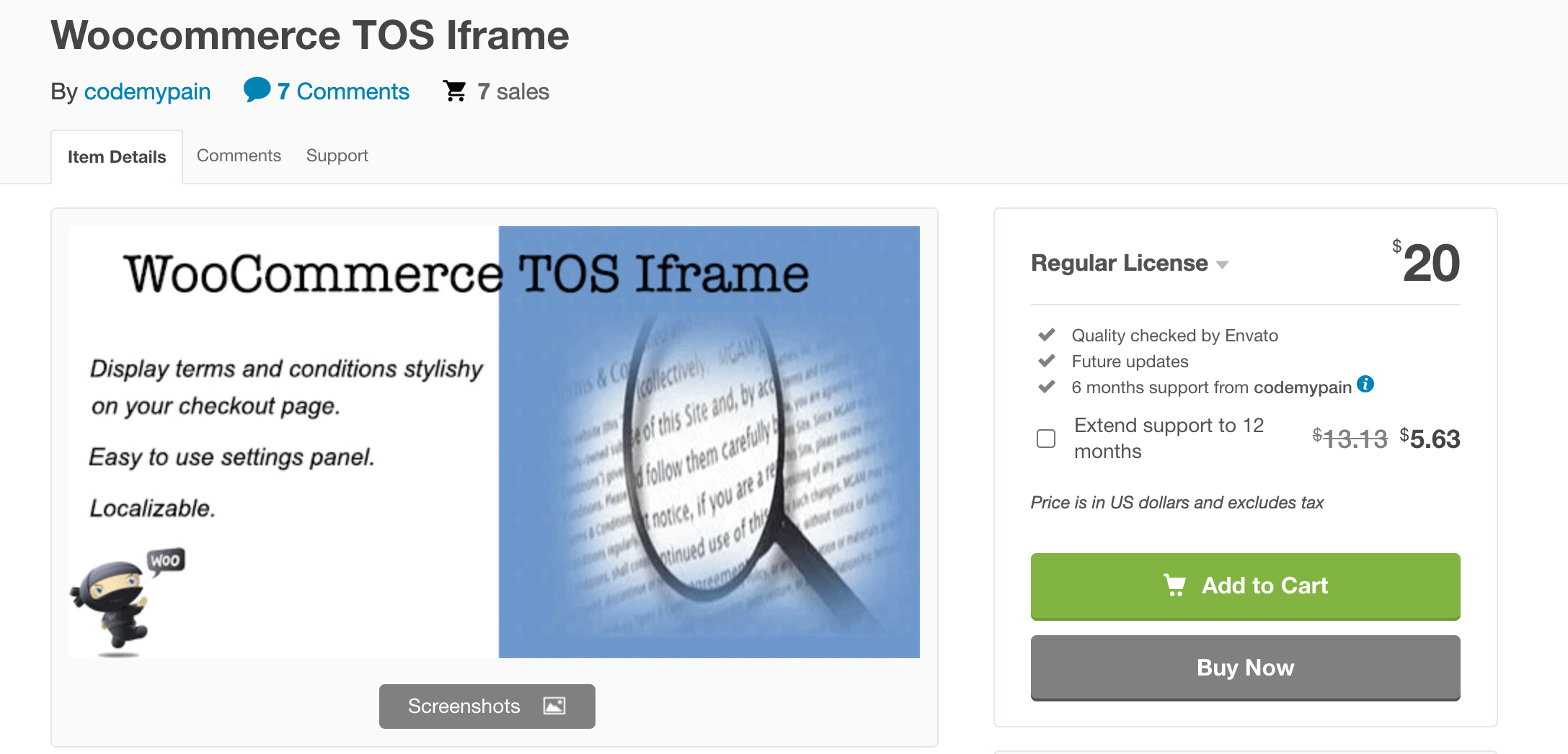 WooCommerce TOS Iframe