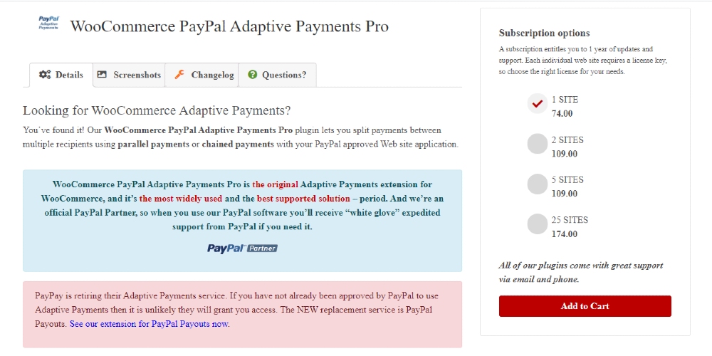WooCommerce PayPal Adaptive Payments Pro screenshot