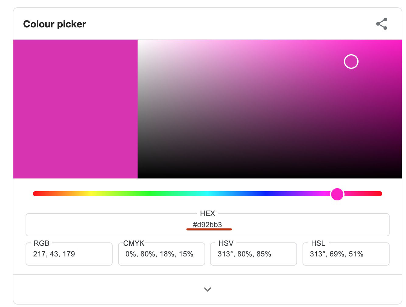 The color picker on Google